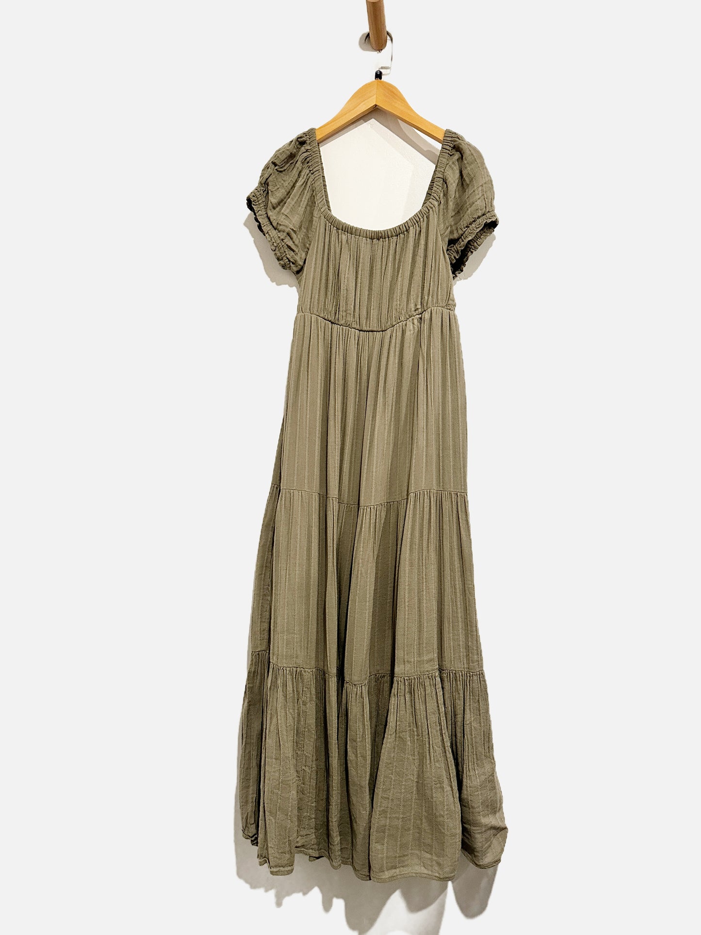 American Eagle Green Teared Maxi Dress- Small