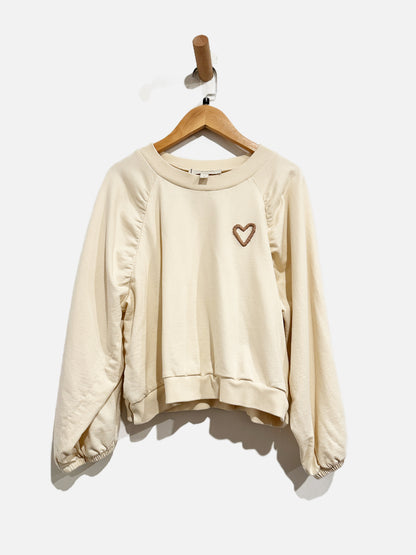 Cleobella Cream Heart Pullover - Small
