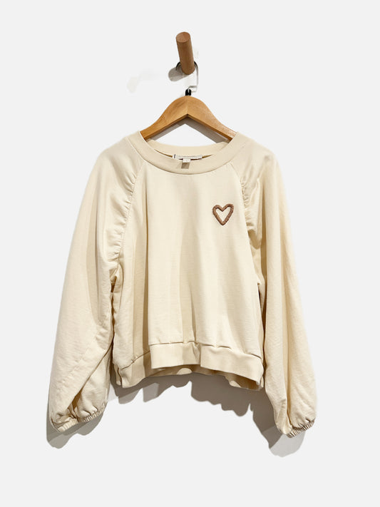Cleobella Cream Heart Pullover - Small
