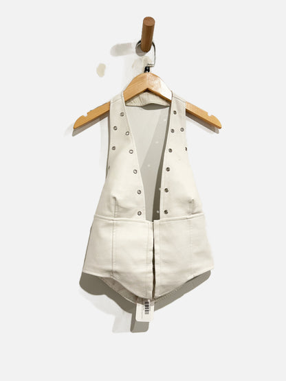 Princess Polly White Vegan Leather Vest - 8