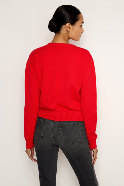 Good American Cozy Crewneck in Grenadine - XS
