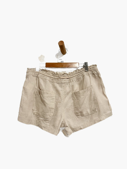 Roxy Oceanside Linen Short in Stone Solid - Medium