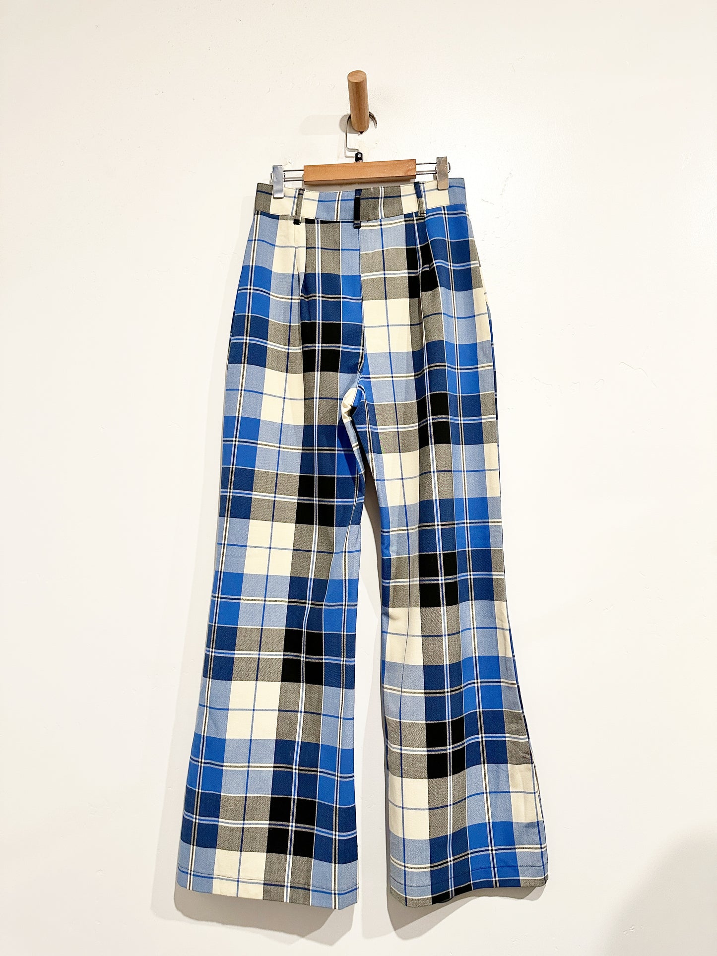 Free People Blue Jules Plaid Pants - 6