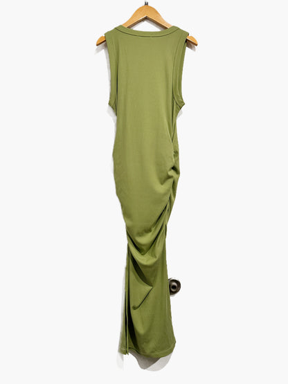Matty M Green Ribbed Bodycon Midi Dress - Small
