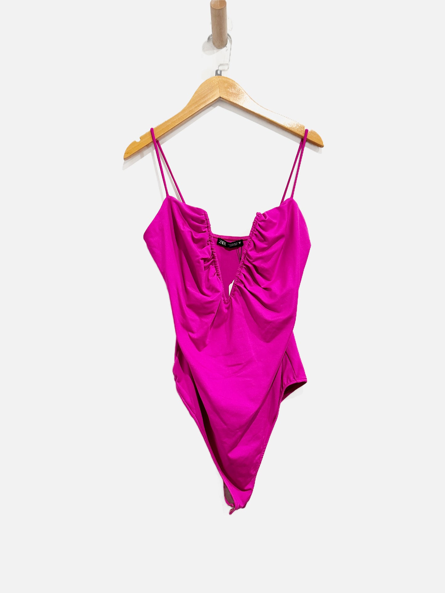 Zara Pink V Neck Bodysuit - Large