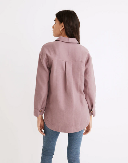 Madewell Waffleback Banner Purple Shacket - XS
