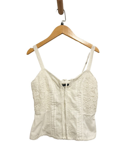 Abercrombie & Fitch White Embroidered Tank - XS