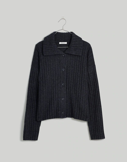 Madewell Dark Grey Collared Cardigan - XXS