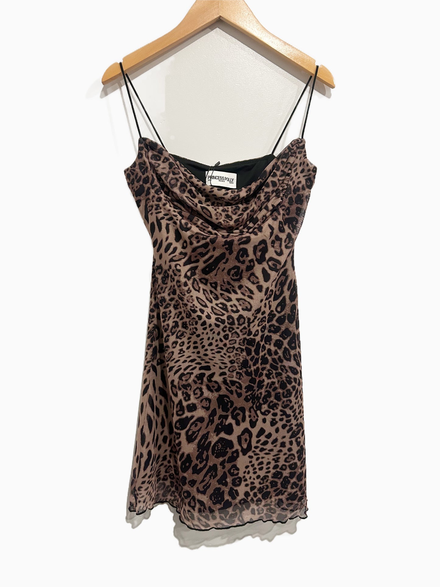 NWT Princess Polly Sugar Mini Dress Leopard - 2
