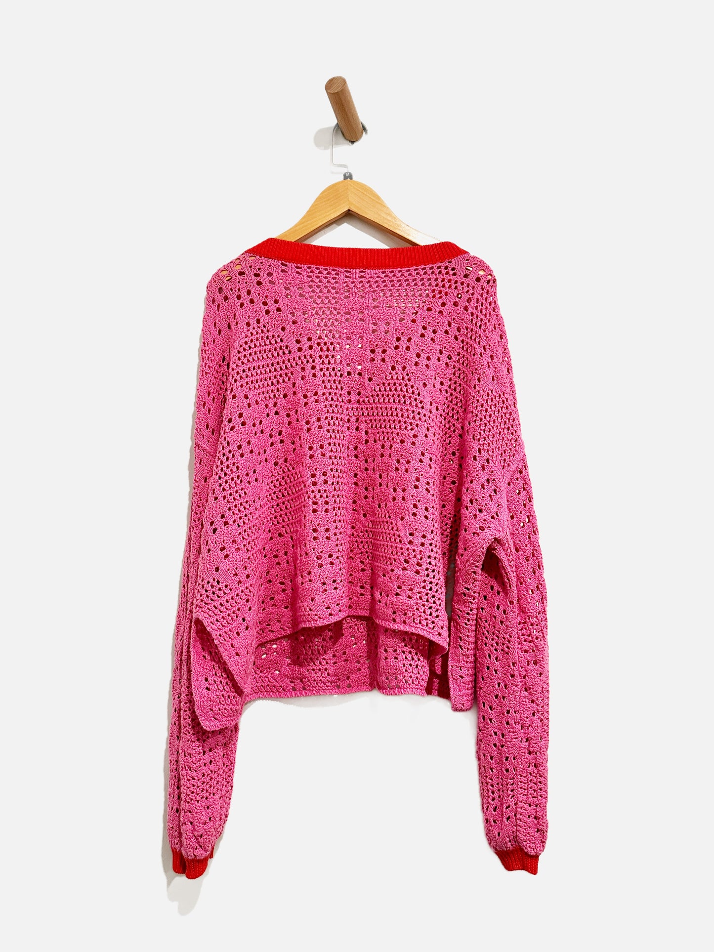 Free People Pink Crochet Top - Medium