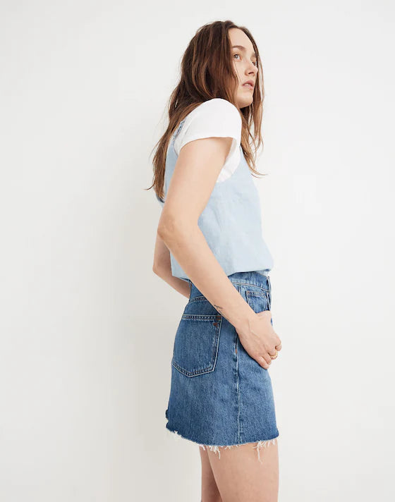 Madewell Rigid Denim A-Line Mini Skirt in Lakeline Wash - 25