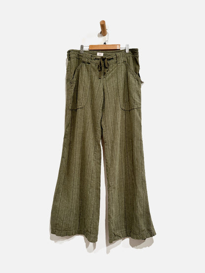 Free People Green Linen Blend Pants - 8