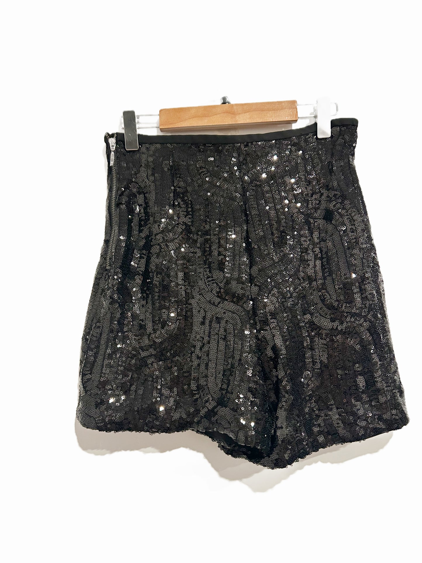 Zara Black Sequin Shorts - XS