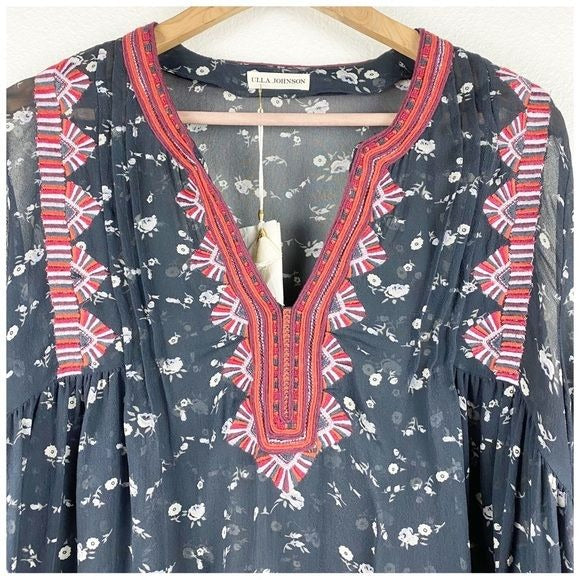 Ulla Johnson Jamila Blouse in Midnight Size 6