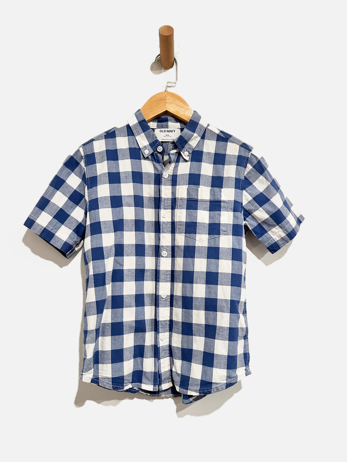 Old Navy Blue and White Check Button Down - 8