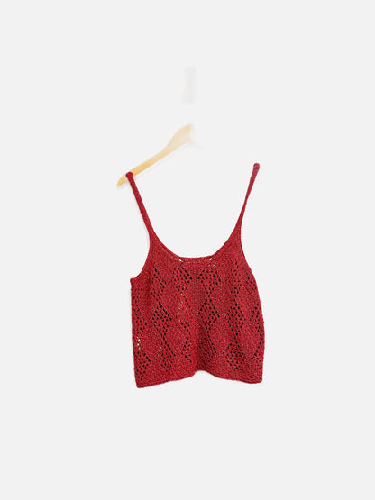 Free People Pink Cable Knit Tank