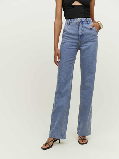 Reformation Brynn High Rise Wide Leg Trouser Jeans in Oneida - 26