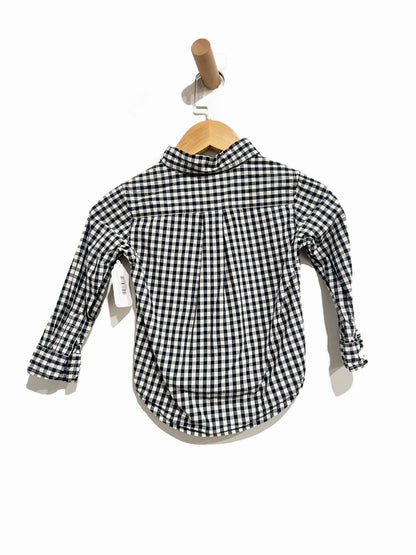 Janie & Jack Navy Gingham Button Down
