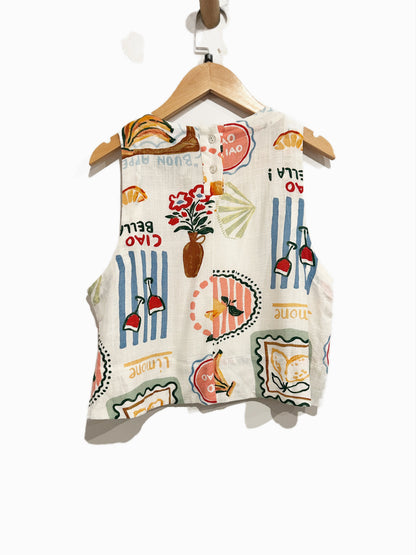 Paper Heart La Dolce Vita Postcard Print Tank - Small