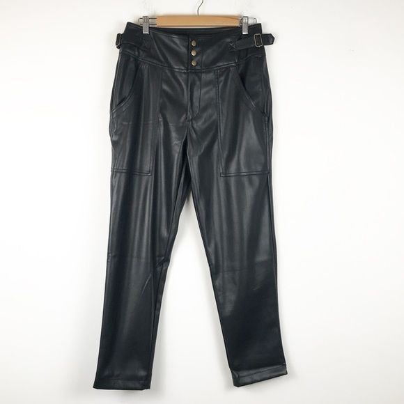 NWT Young Fabulous & Broke High Rise Utility Vegan Leather Pants Size Large