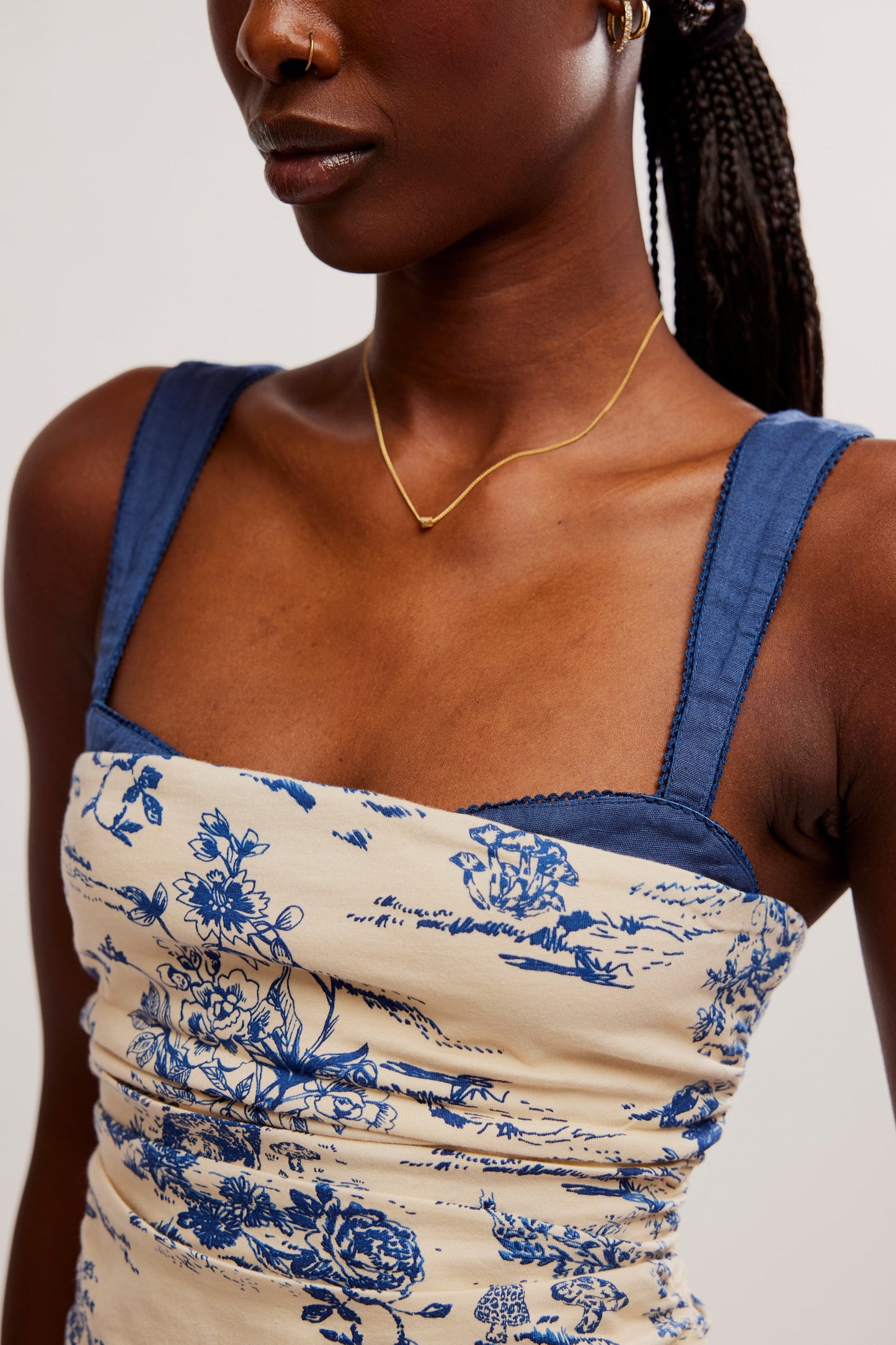 Free People Blue Pattern Tank - Large