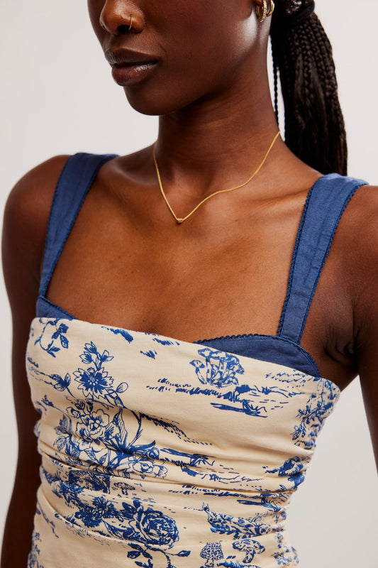 Free People Blue Pattern Tank - Large