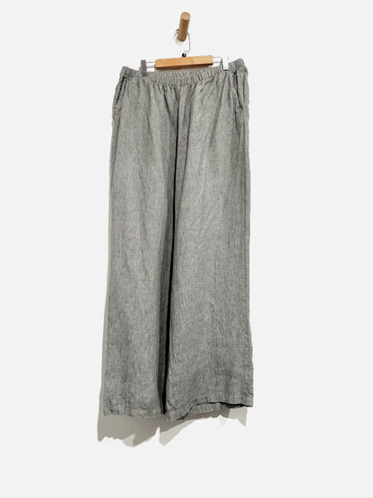 Flax Linen Wide Leg Pants - Medium