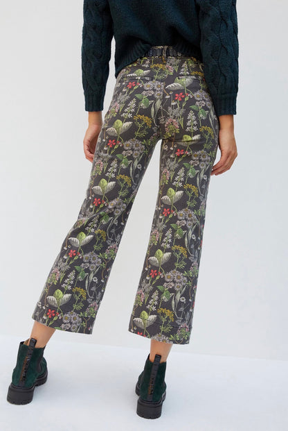 Anthropologie Pilcro Water Lily Ultra High Rise Wide Leg Jeans in Black Pattern - 16