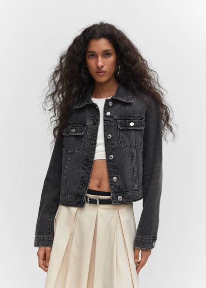 MNG NWT Pocketed Denim Jacket in Black - Large