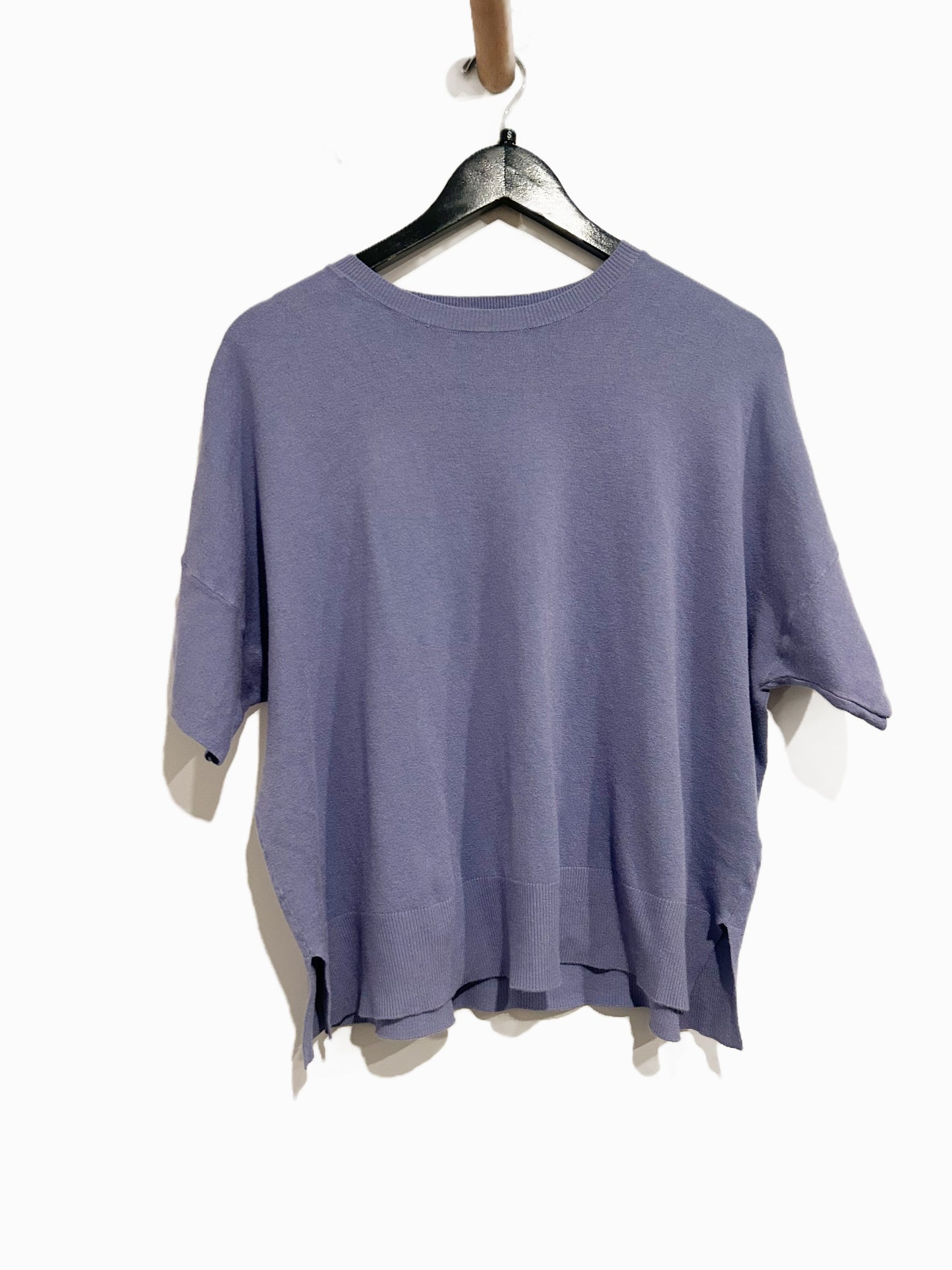 Splendid Boxy Short Sleeve Sweater Top in Periwinkle - Small