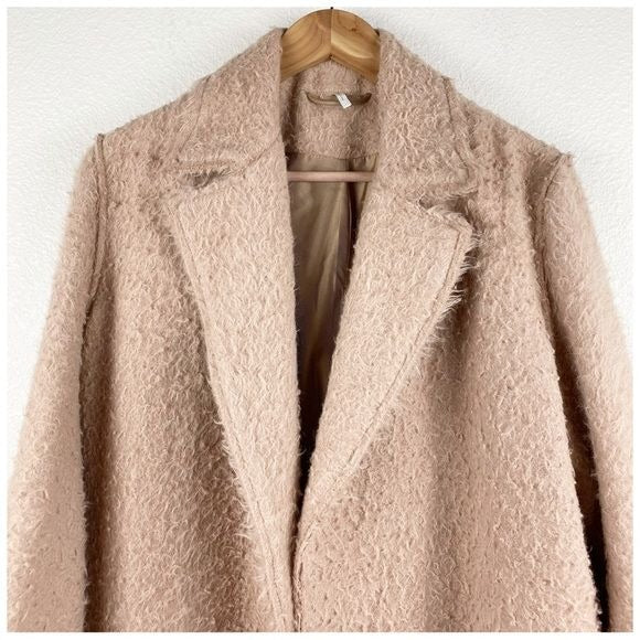 Helmut Lang Shaggy Brown Alpaca/Wool Coat Size Small