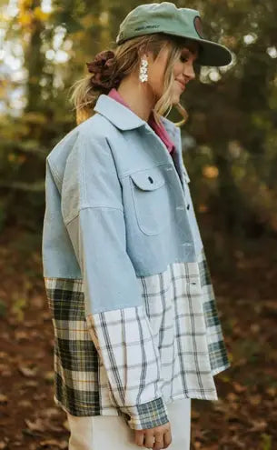 Bobbie Wren Mixed Media Jacket - Medium