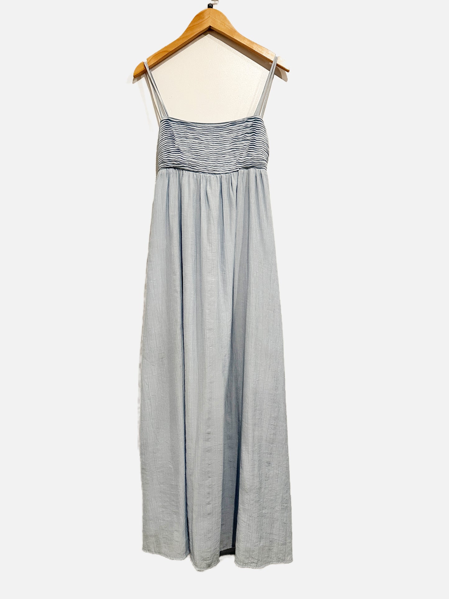 Abercrombie & Fitch Blue Crinkle Textured Maxi Dress - XSP