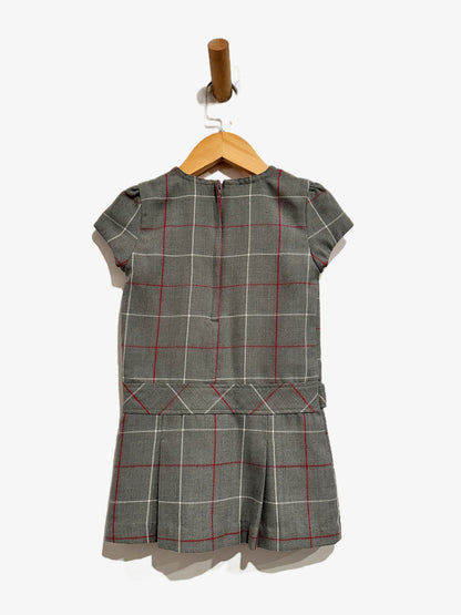 Nautica Girls Grey Plaid Mini Dress - 3T