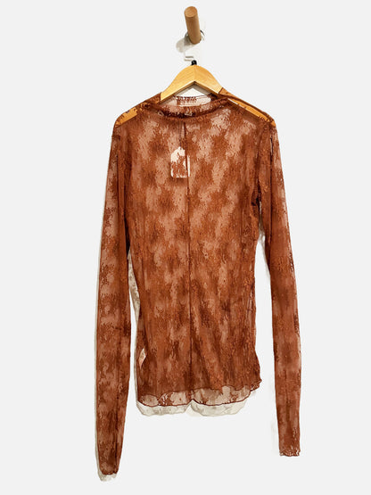 NWT Free People Lady Lux Layering Top in Caldera - Large