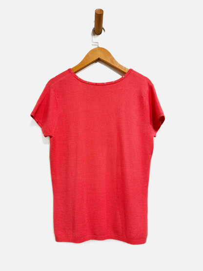 Easel Y2K Pink Embroidered SS Top - Large