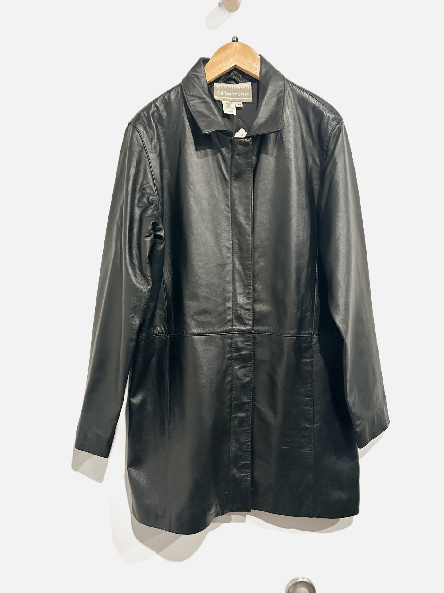 Coldwater Creek Black Leather Coat - XS