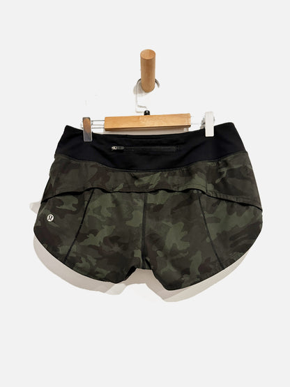 Lululemon Speed Up Short *2.5" Incognito Camo Multi Gator Green / Black - 4