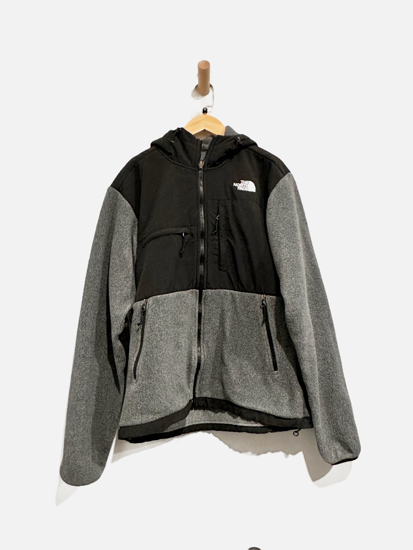 The North Face Men’s Grey Hooded Fleece Jacket - Small