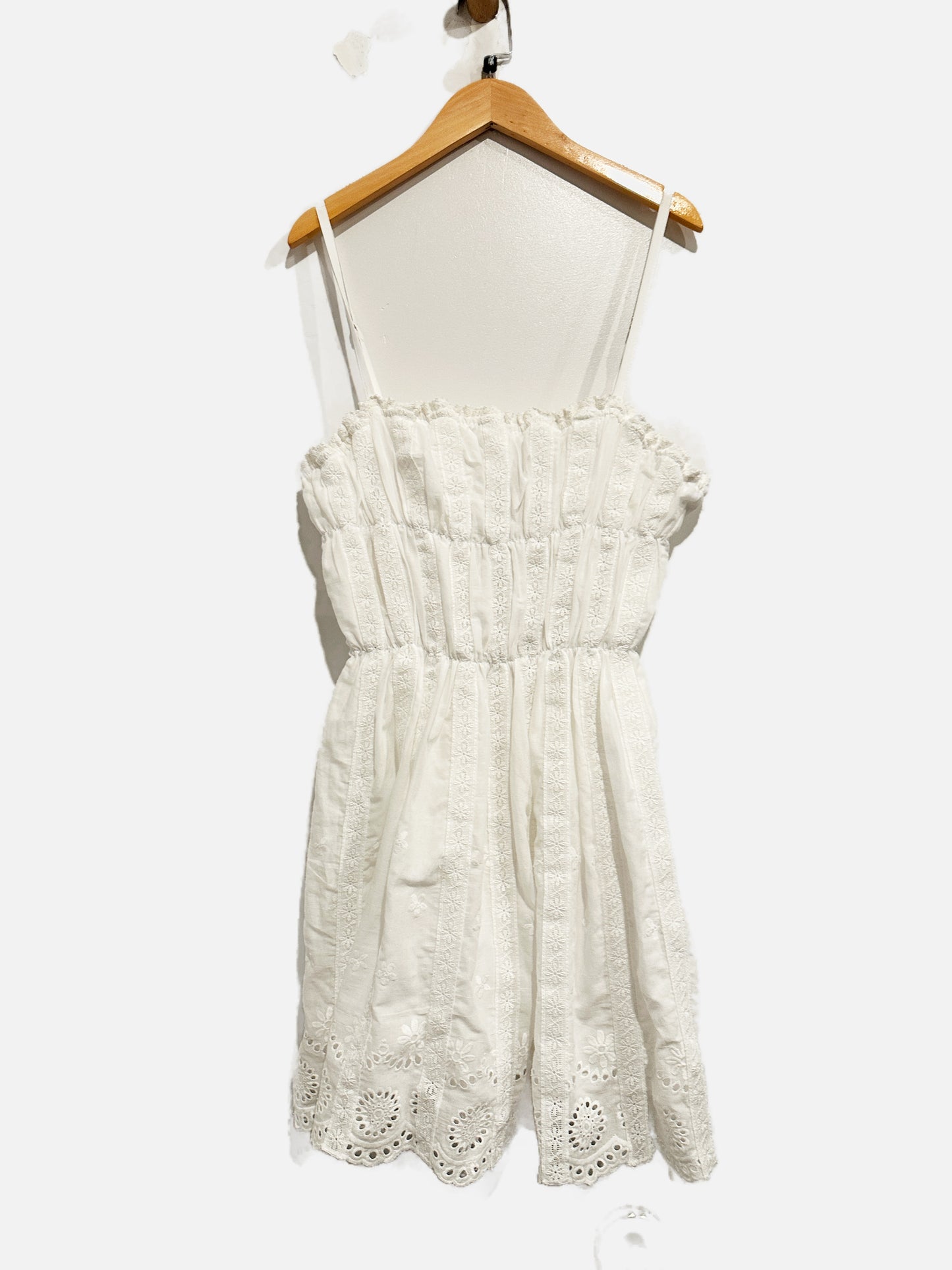 Solai White Eyelet Tank Dress - Medium