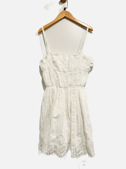 Solai White Eyelet Tank Dress - Medium