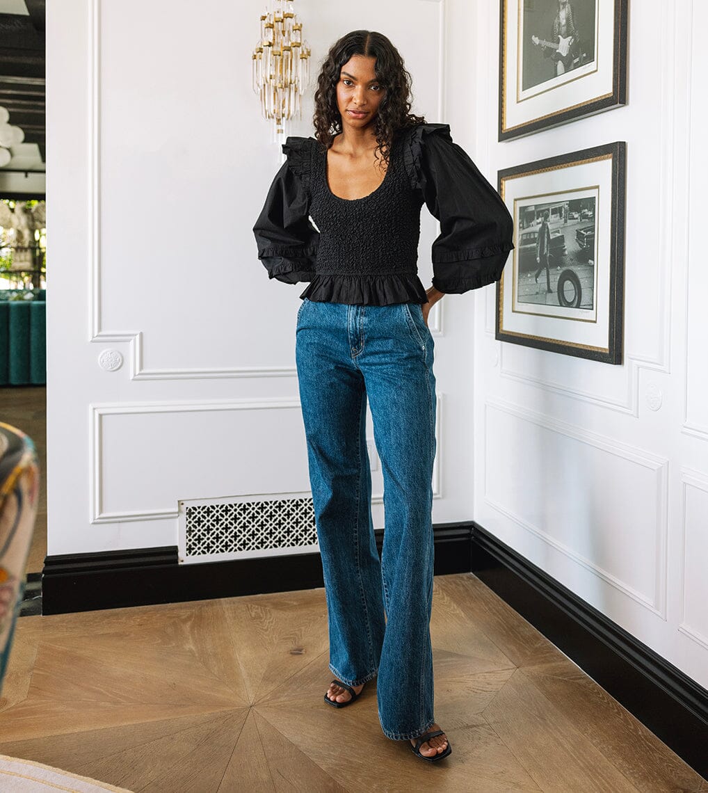 Cleobella Veronika Blouse in Black - Small
