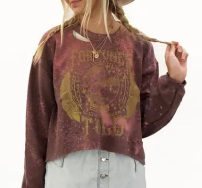 Mamie Ruth Maroon Paint Splatter Sweatshirt - Small