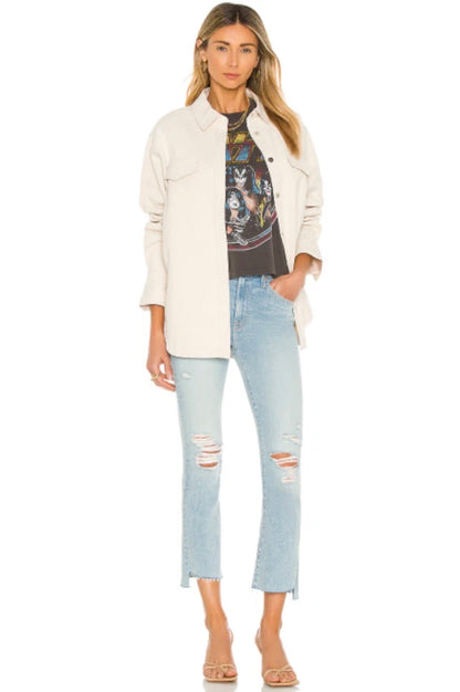 Mother the Insider Crop Step Fray Jeans in Free Hugs - 25