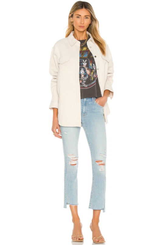 Mother the Insider Crop Step Fray Jeans in Free Hugs - 25