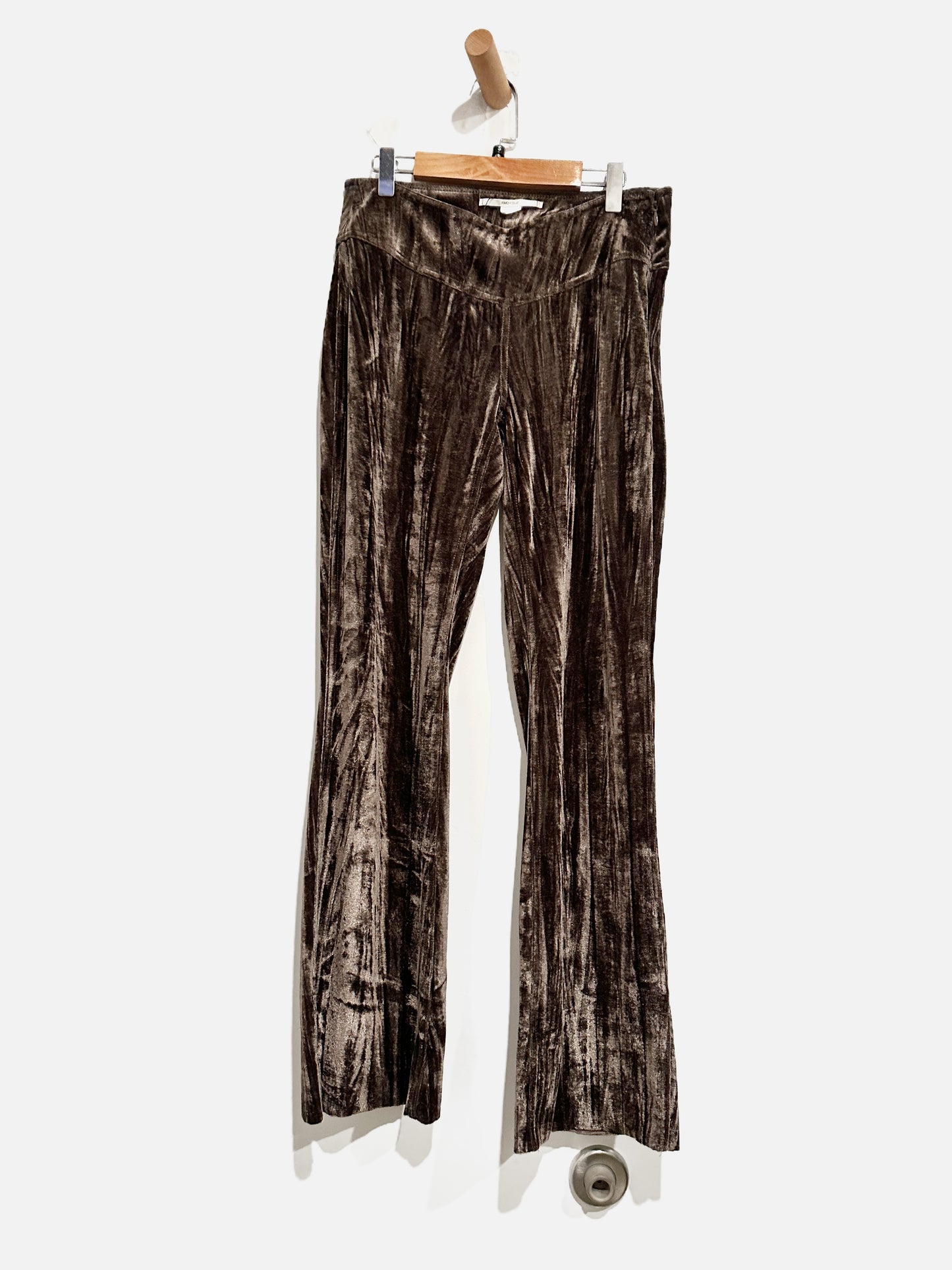 Kimchi Blue Brown Velvet Flare Pants - Small