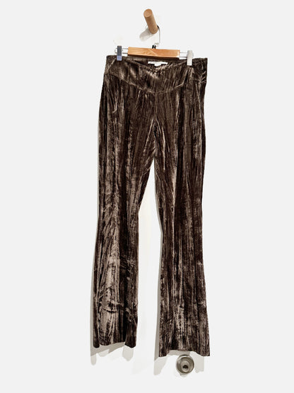 Kimchi Blue Brown Velvet Flare Pants - Small