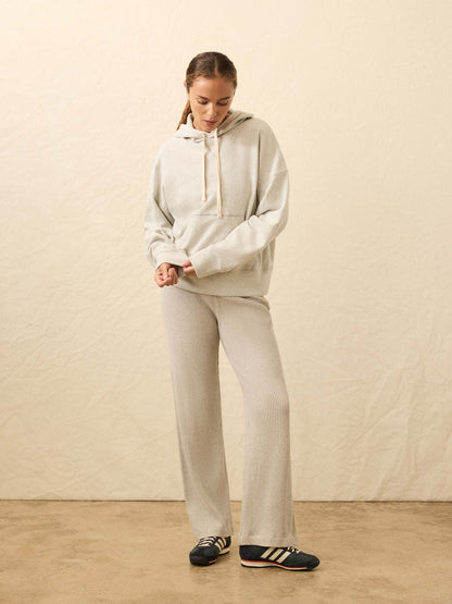 Faherty High Standard Fleece Hoodie in Light Grey Heather - Small
