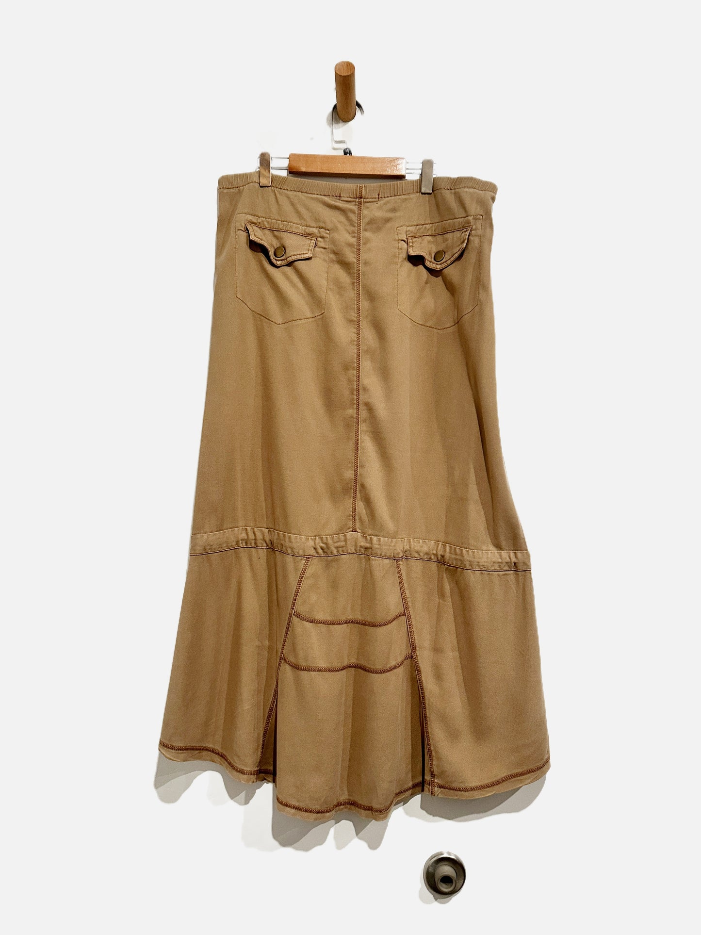 XCVI Brown Drawstring Skirt - Large