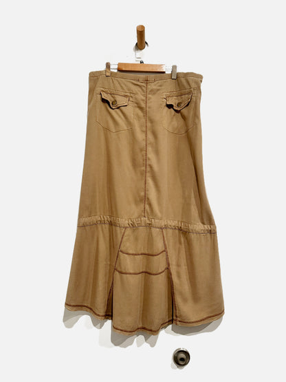 XCVI Brown Drawstring Skirt - Large